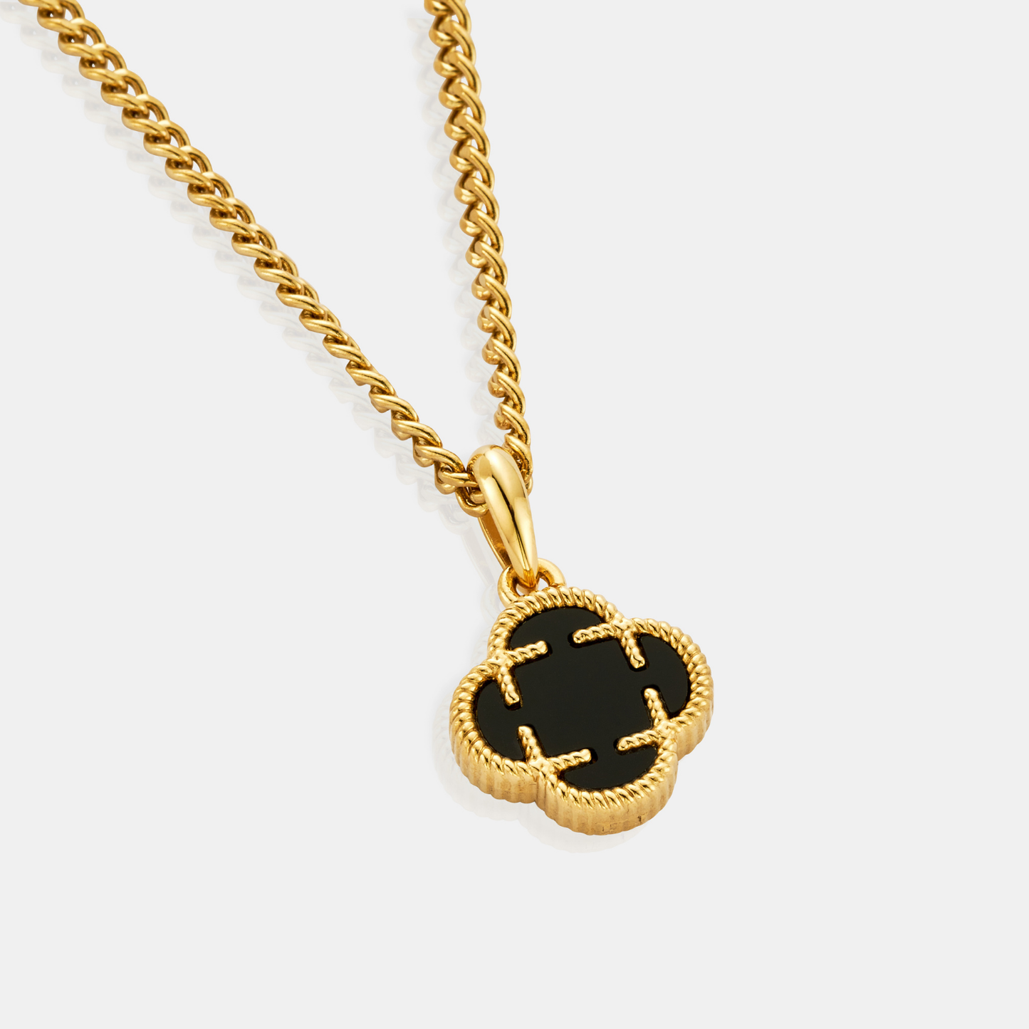 Onyx Klaver Steen Hanger (Goud)