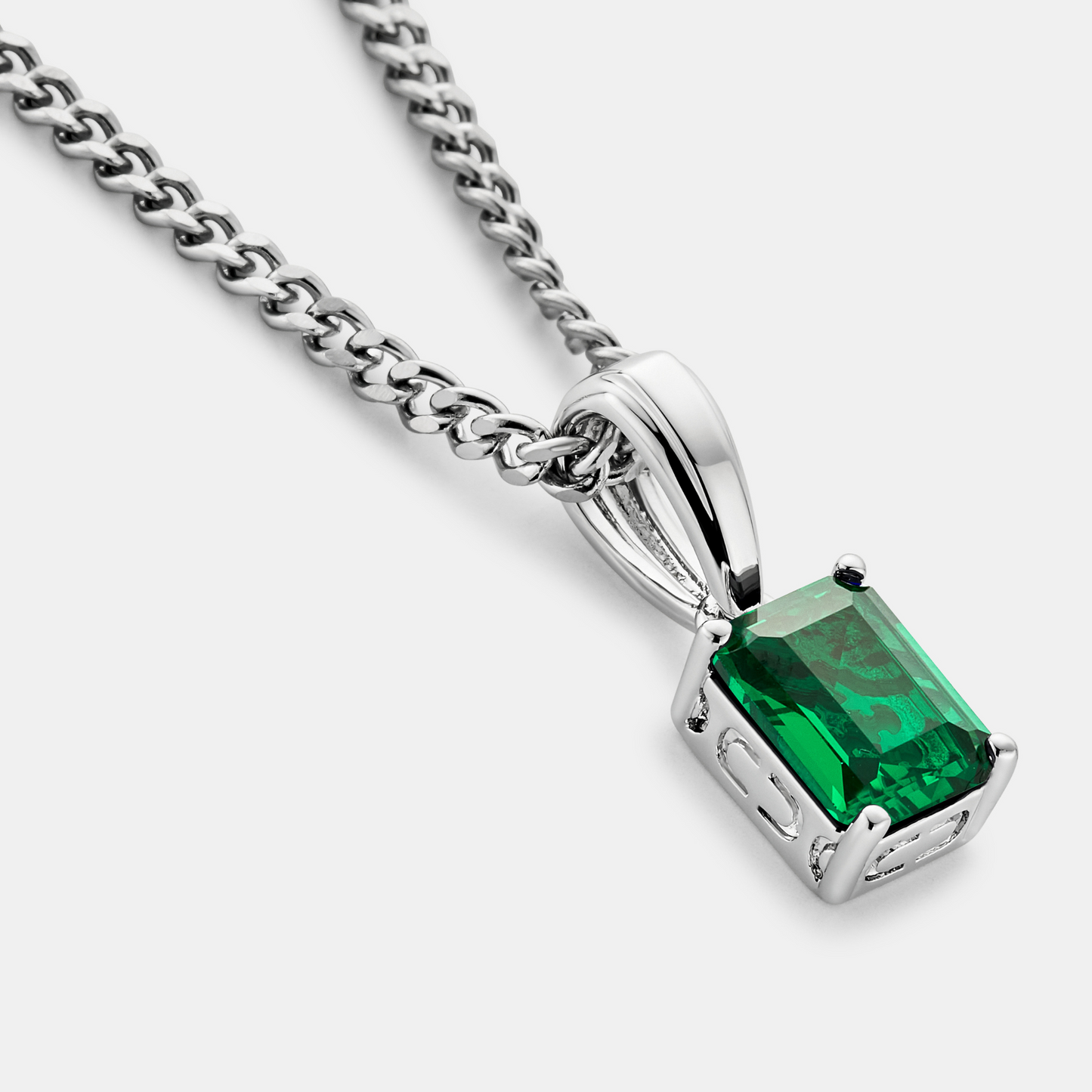 Smaragd Steen Hanger (Zilver)