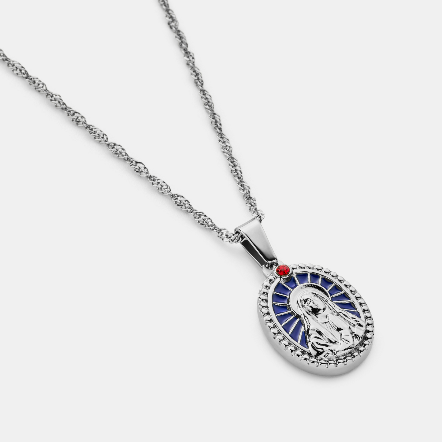 Emaille Heilige Maria (Zilver)