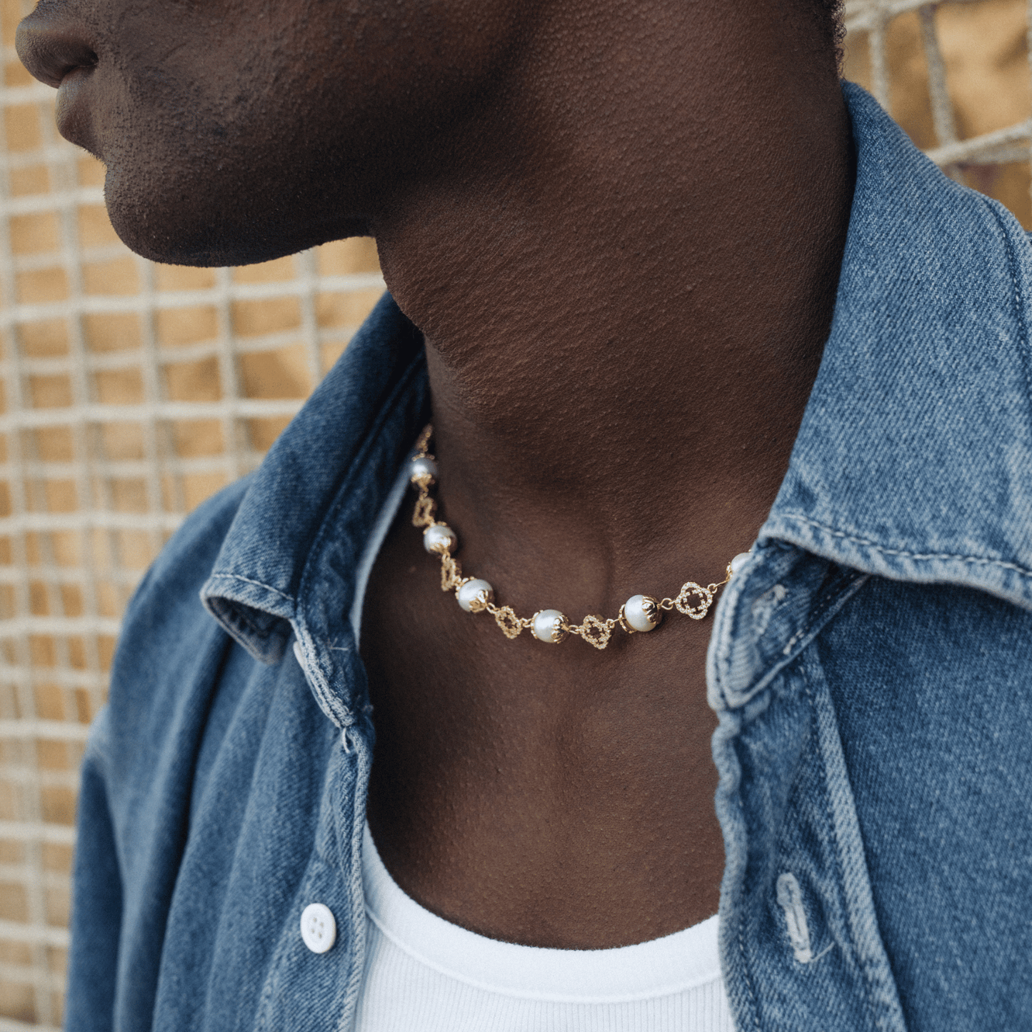 Filigraan Echte Parel Halsketting (Goud)