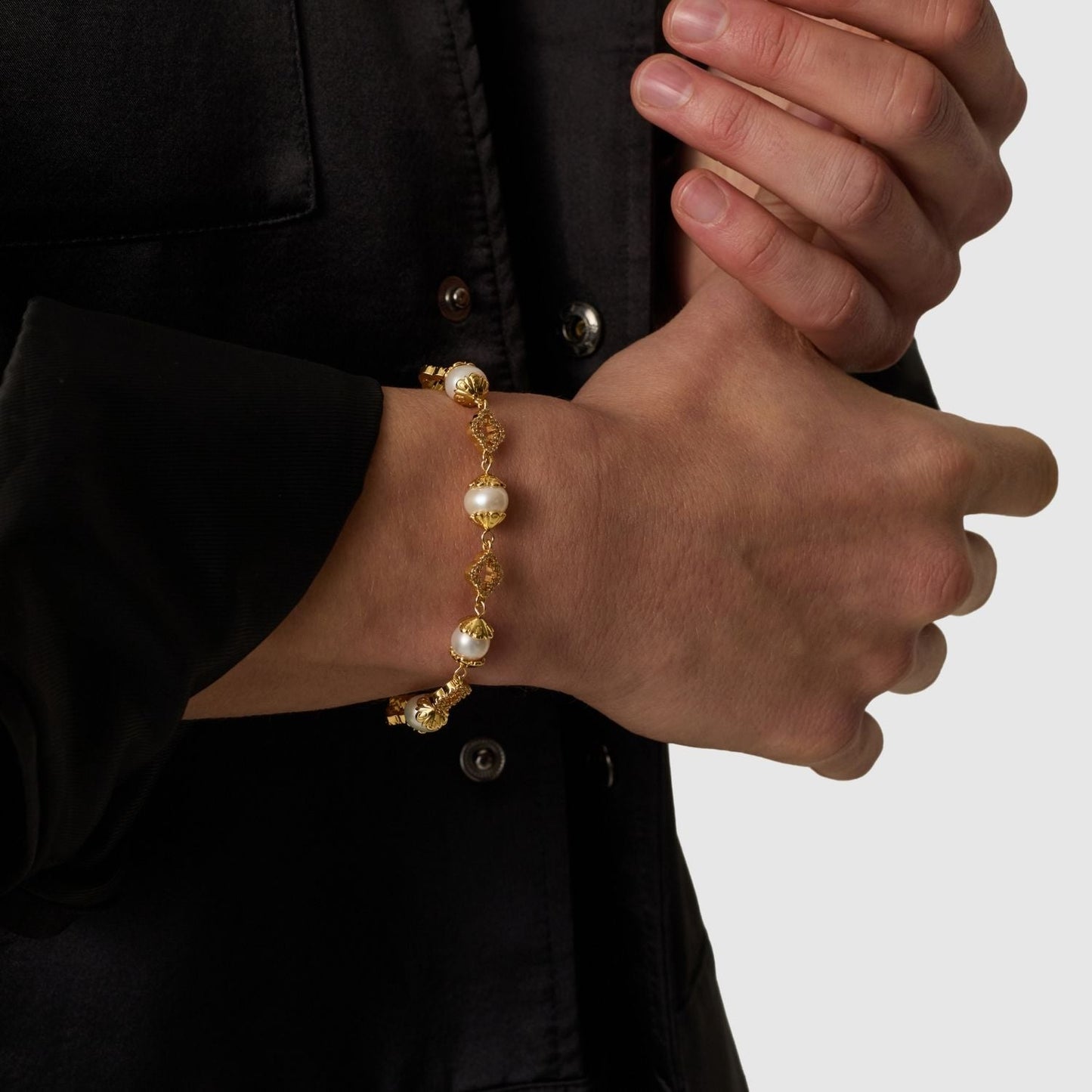Filigraan Echte Parel Armband (Goud)