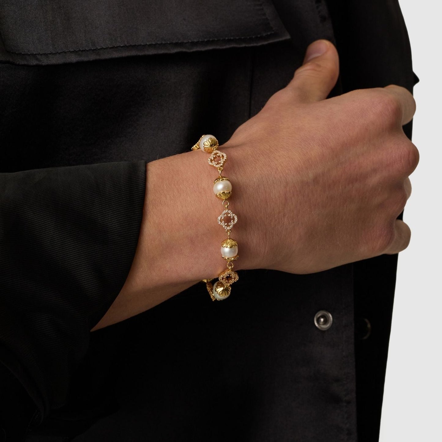 Filigraan Echte Parel Armband (Goud)