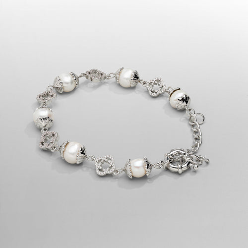 Filigraan Echte Parel Armband (Zilver)