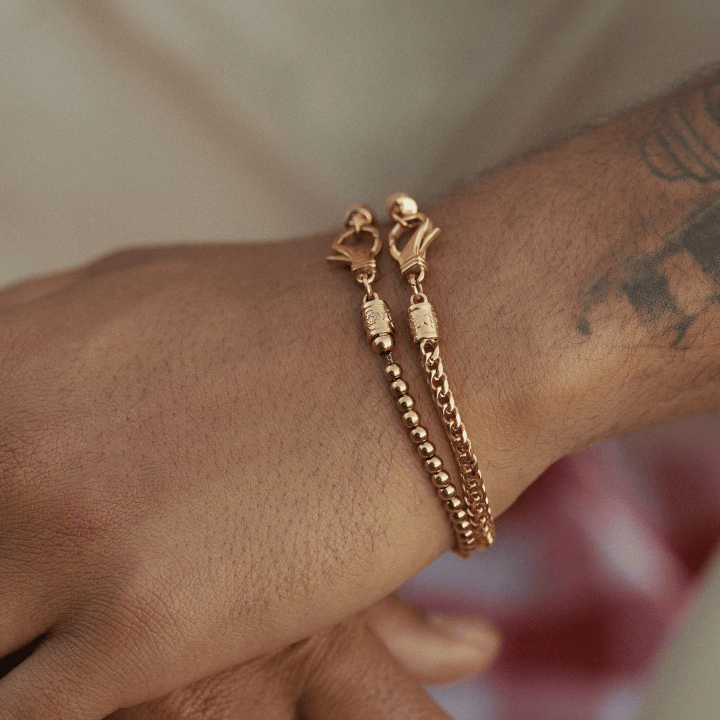 Mini Chrome Bal Armband (Goud)