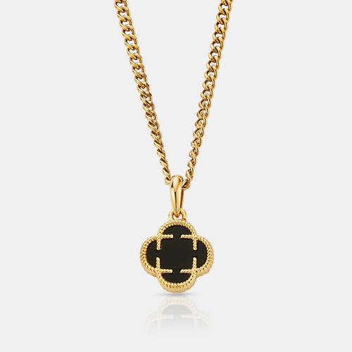 Onyx Klaver Steen Hanger (Goud)