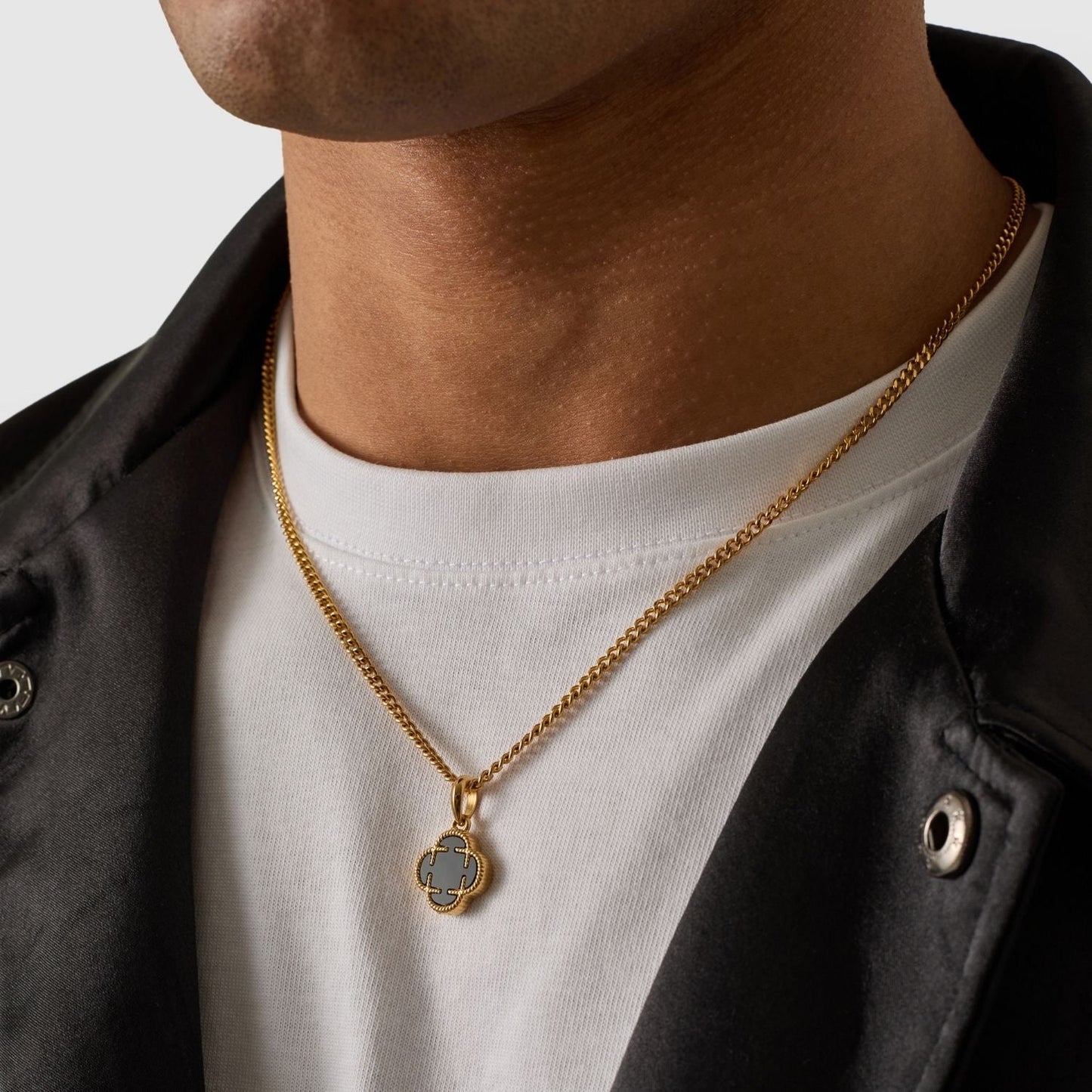 Onyx Klaver Steen Hanger (Goud)