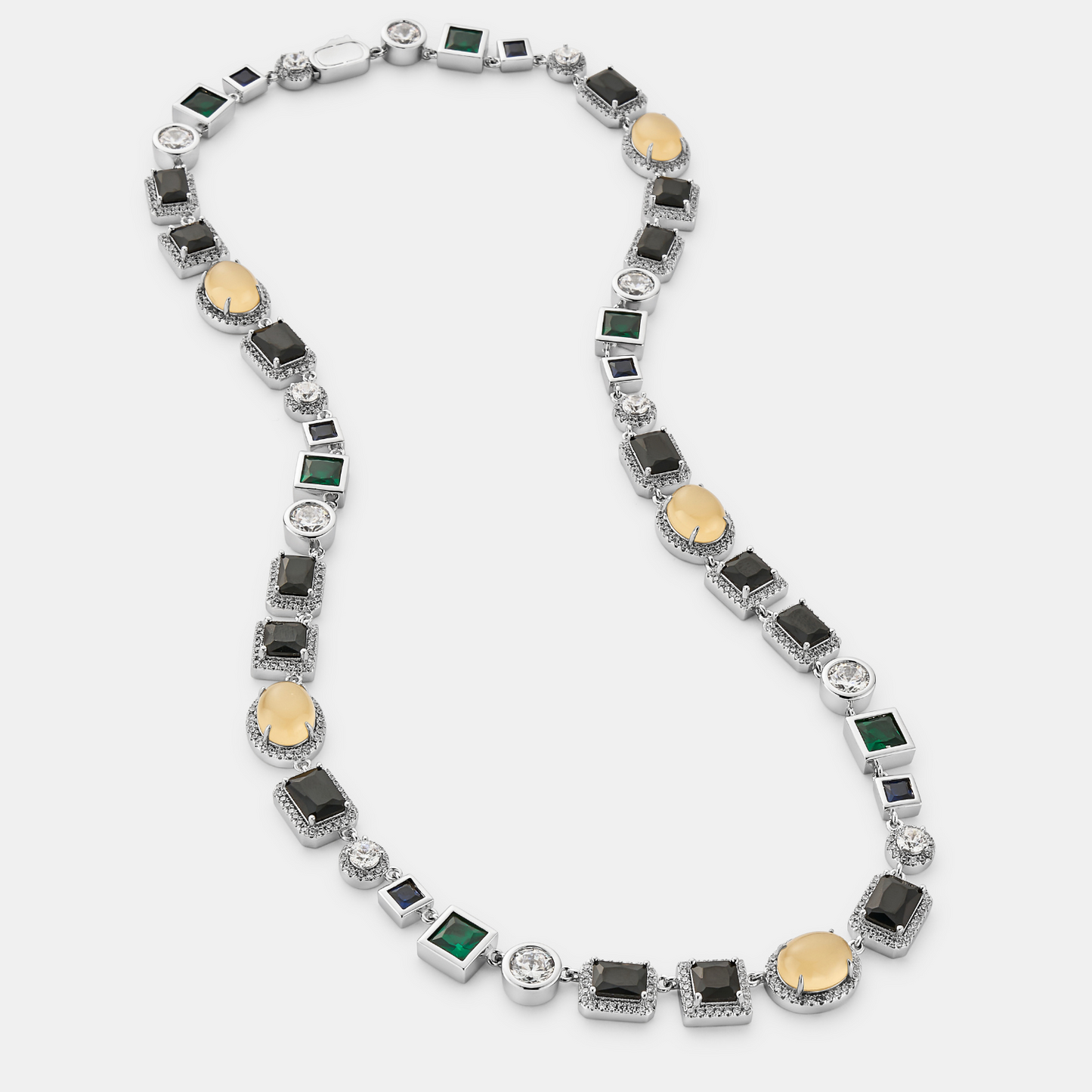 Onyx Edelsteen Ketting (Zilver)