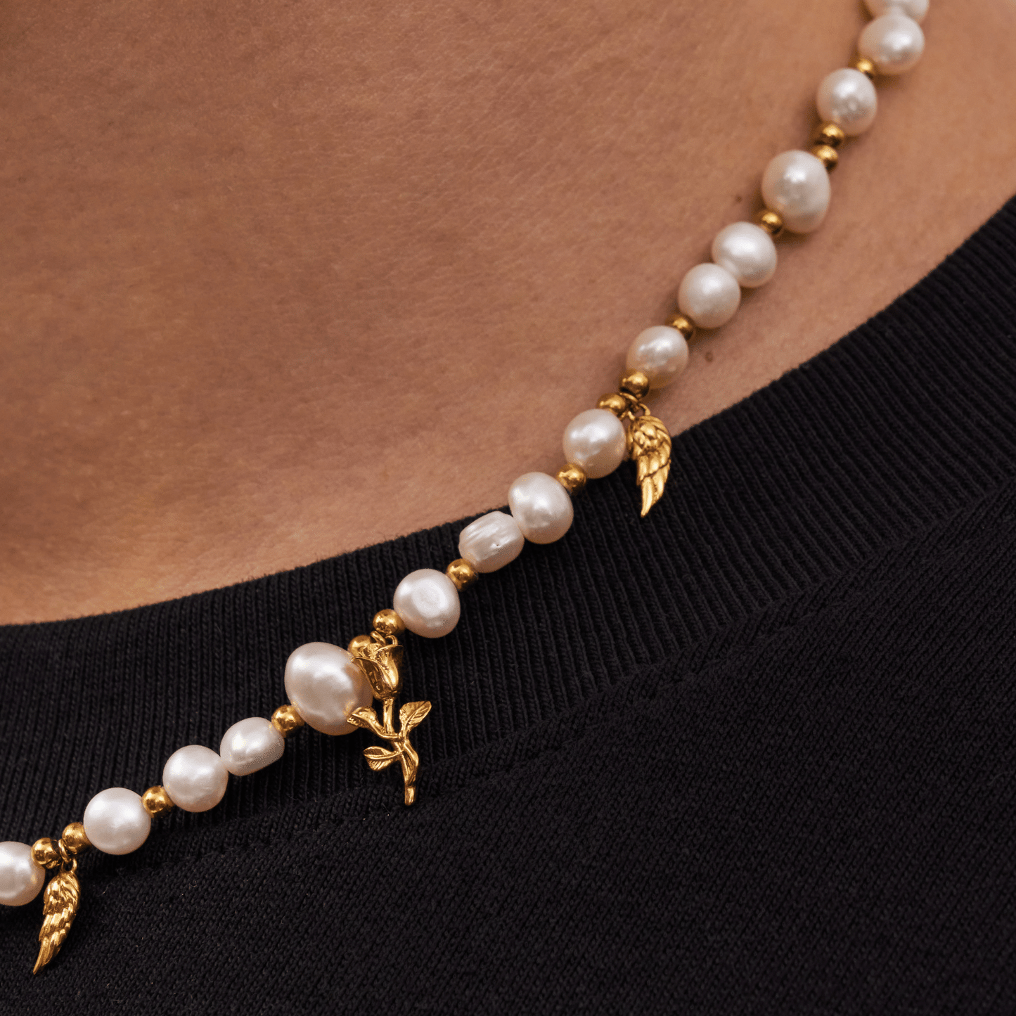 Hanger Echte Parel Ketting (Goud)