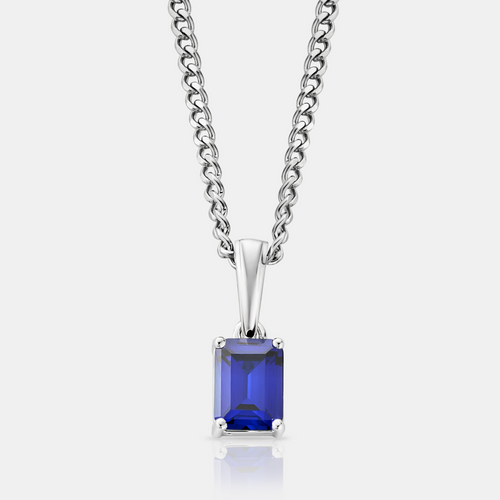Saffier Hanger (Zilver)