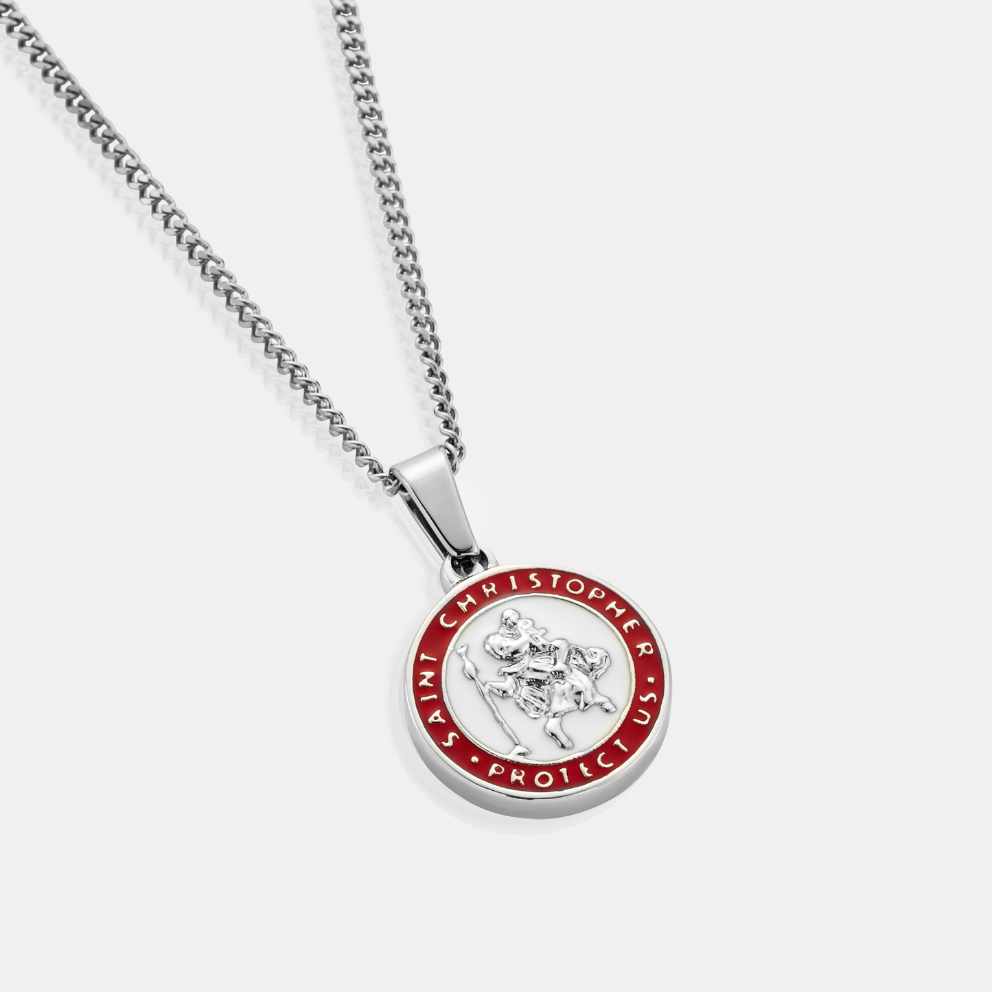 Emaille Heilige Christoffel (Zilver)