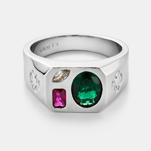 Tri Stone Ring (Zilver)