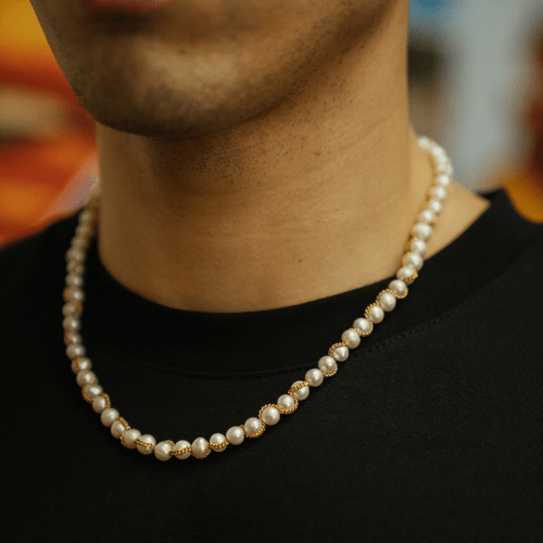 Ketting Wrap Echte Parel Necklace (Goud)