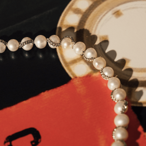 Ketting Wrap Echte Parel Necklace (Zilver)