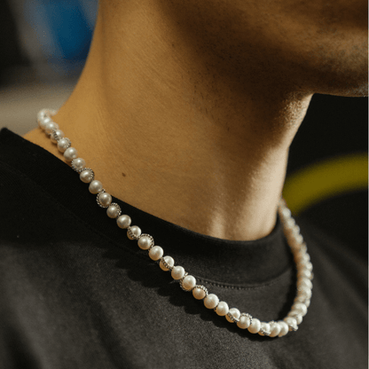Ketting Wrap Echte Parel Necklace (Zilver)