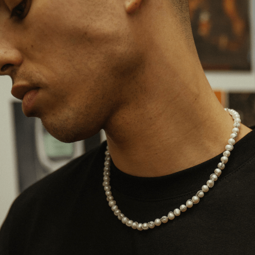 Ketting Wrap Echte Parel Necklace (Zilver)