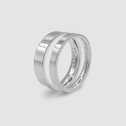 Platte Ring Set (Zilver)