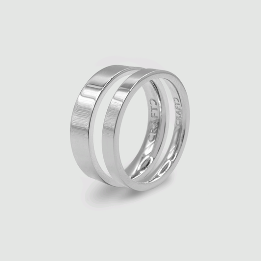 Platte Ring Set (Zilver)