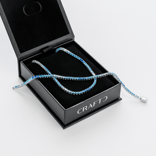 Blauw Tennis Cadeauset (Zilver)