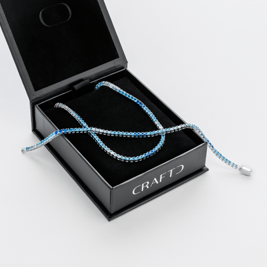 Blauw Tennis Cadeauset (Zilver)