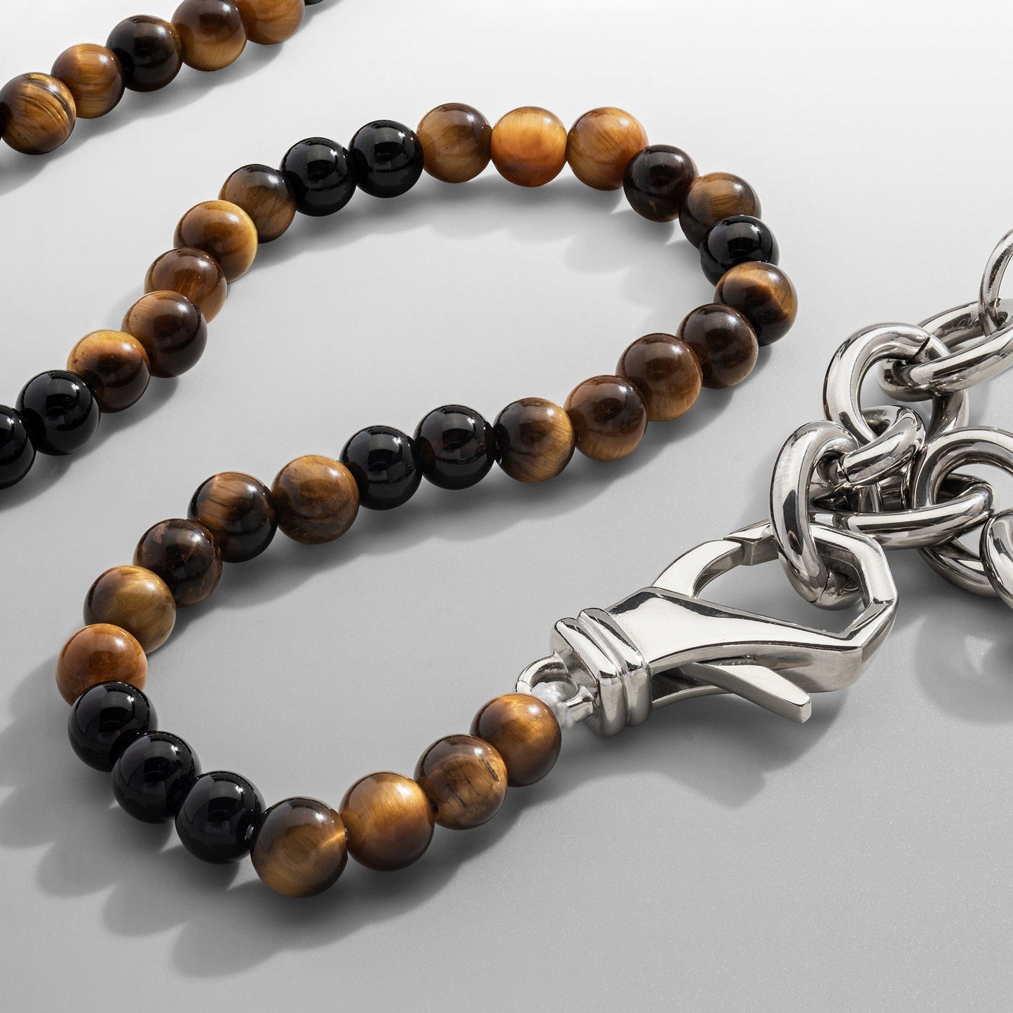 Tijgeroog Obsidiaan Kralen Wrap Armband