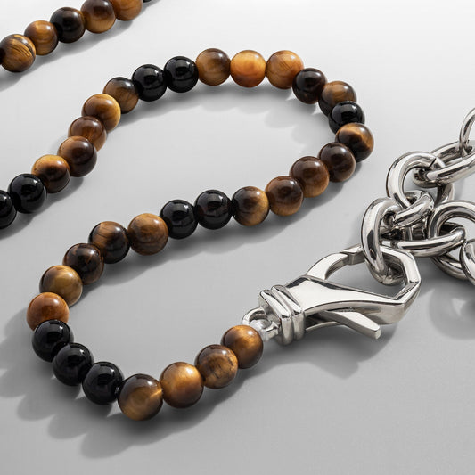 Tijgeroog Obsidiaan Kralen Wrap Armband