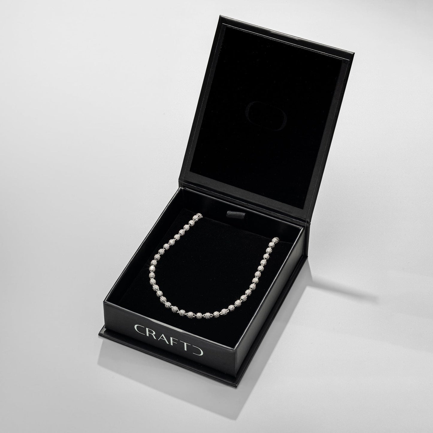 Iced Ball Pendant Necklace (Zilver) 4mm