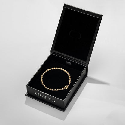 Iced Ball Pendant Bracelet (Goud) 4mm