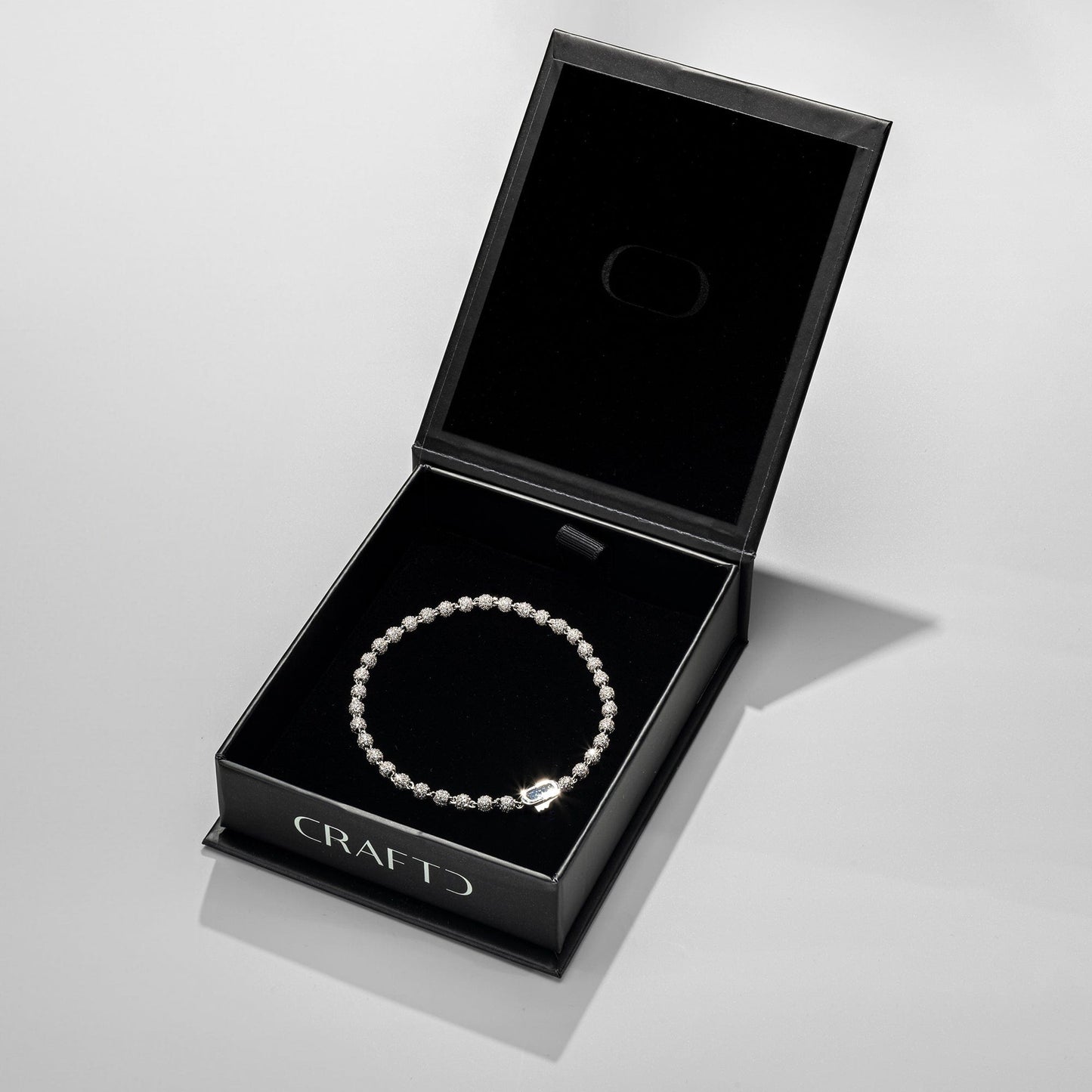 Iced Ball Pendant Armband (Zilver) 4mm