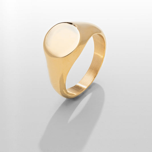 Ronde Signet Ring (Goud)
