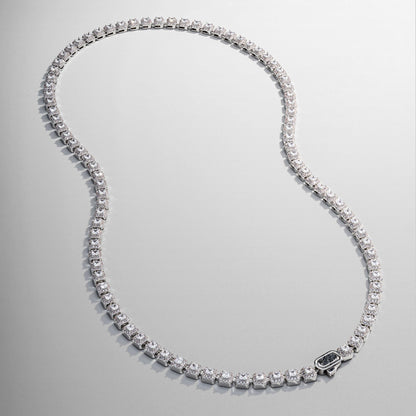 Cluster Stone Tennis Ketting (Zilver)