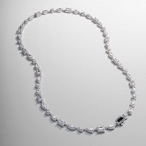 Gemengde Cluster Verlinkte Ketting (Zilver)