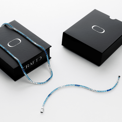 Blauw Tennis Cadeauset (Zilver)
