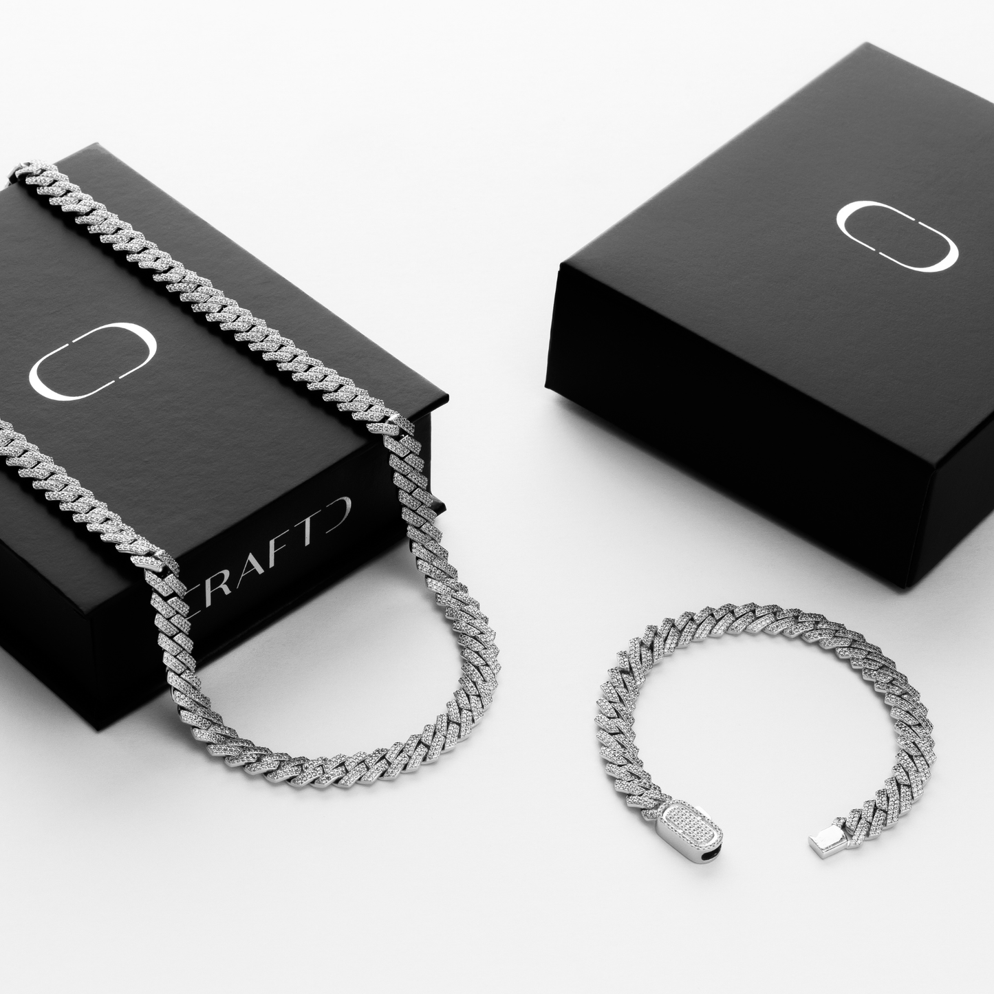 Prong Link Iced Cuban Cadeauset (Zilver)