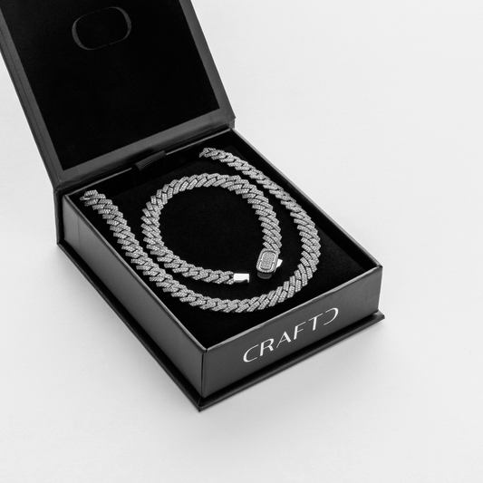 Prong Link Iced Cuban Cadeauset (Zilver)