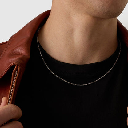 Ronde Box Ketting (Zilver) 2mm
