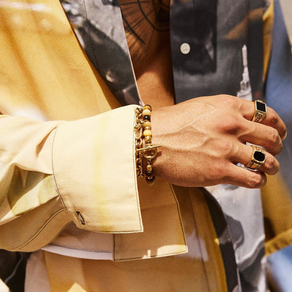 Tijgeroog Kralenarmband (Goud)