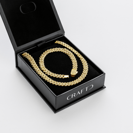 Prong Link Iced Cuban Cadeauset (Goud)