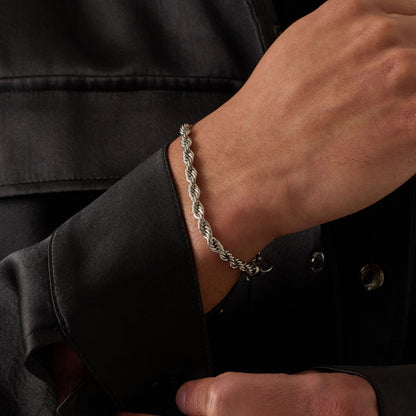 Touwarmband (Zilver) 5mm