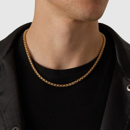 Ronde Boxketting (Goud) 5mm