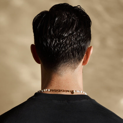 Iced Beaded Echt Parel Halsketting (Goud)