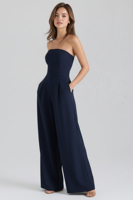 Trägerloser weit geschnittener Jumpsuit