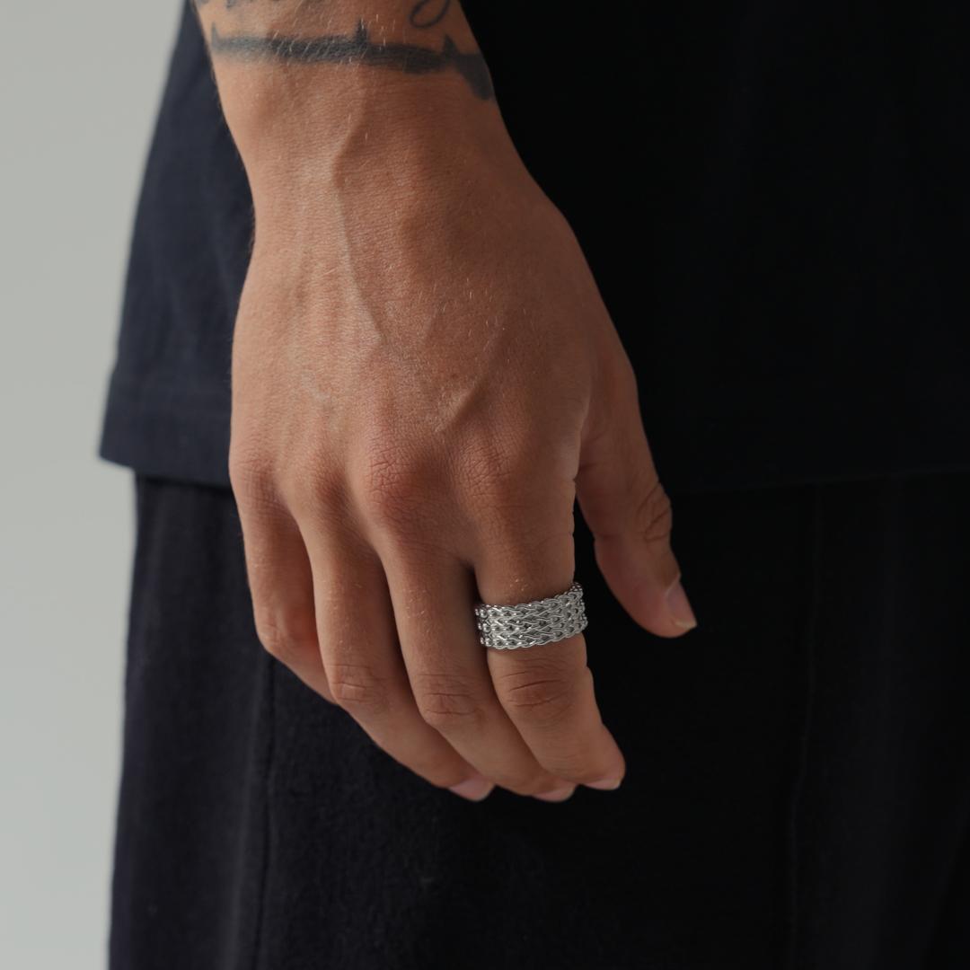 Touw Stapelring (Zilver)