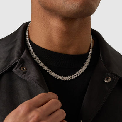 Prong Link Iced Cuban (Zilver) 8mm