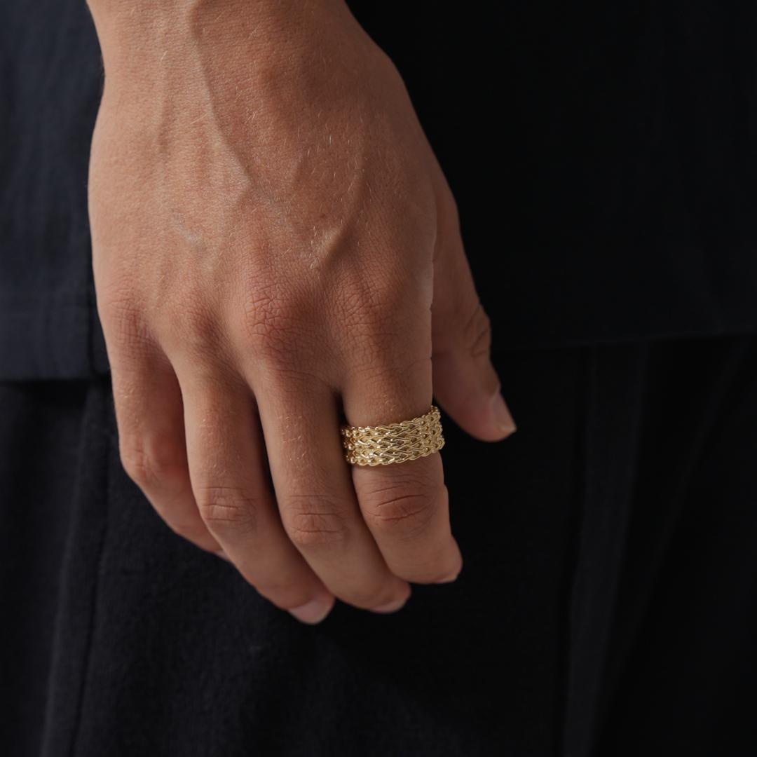 Touwstapelring (Goud)