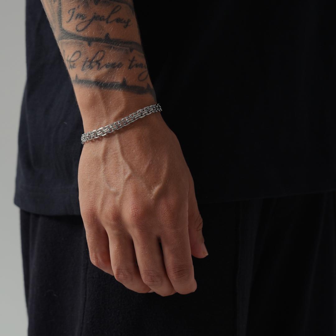 Dubbele Belcher Armband (Zilver)
