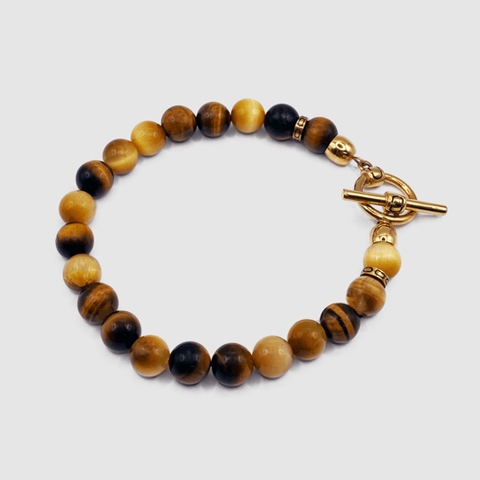 Tijgeroog Kralenarmband (Goud)