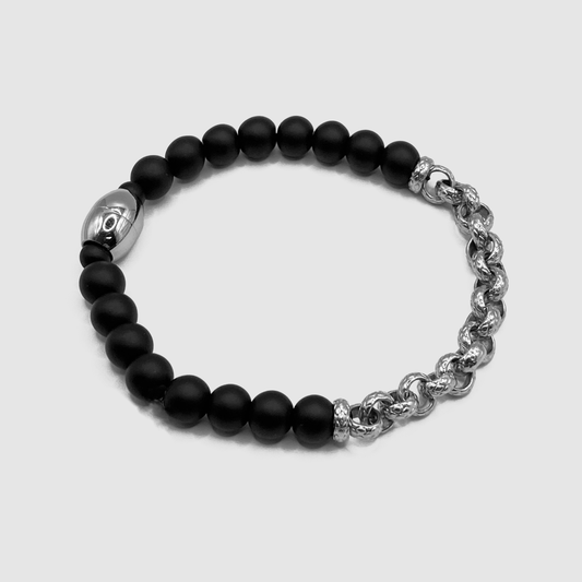 Geketende Kralenarmband (Zilver)