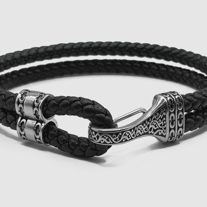 Leren Touwarmband (Zilver)