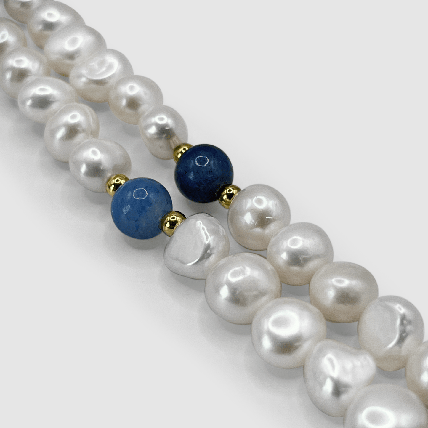 Kobalt Blauw - Echte Parel Ketting