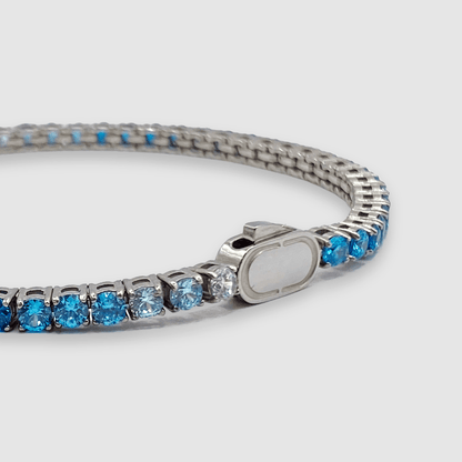 Blauwe Tennisarmband (Zilver) 3mm